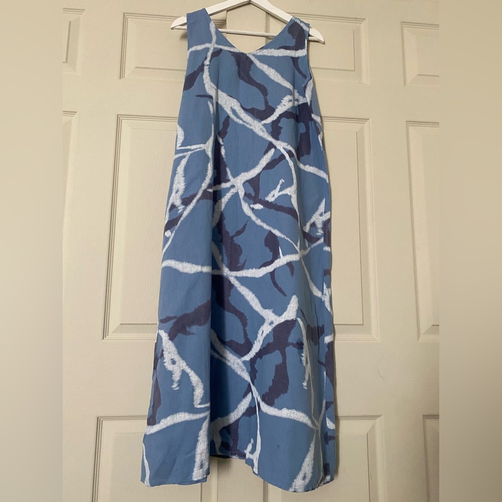 Cristina Vergani women’s Blue Abstract Print Maxi Dress size M